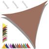 MAJINGC Tenda da sole triangolare 2x2x2m telo ombreggiante impermeabile, protezione UV 95%, Telo ombreggiante resistente，per giardino, terrazza, piscina, balcone Caffè