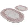 Foutastic Set di tappetini da bagno antibatterici (2 pezzi), 100% poliestere, antiscivolo, 60 x 100 cm e 50 x 60 cm, altezza del pelo 10 mm, 700 g/m², lavabile in lavatrice, elegante e funzionale per