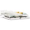 vidaXL Letto da giorno allungabile con cassetti senza materasso Bianco 90x190cm