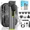 Minicee Rasoio da barba 4 in 1 da uomo + custodia da viaggio: rasoio per capelli, rasoio da barba, rasoio per peli del naso, rasoio per il corpo - Multigroomer - I migliori regali per gli uomini