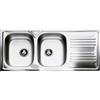 Smeg LYP116D Lavello 116X50 cm 2 Vasche Rettangolare con Gocciolatoio Acciaio inossidabile