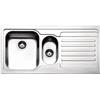 Apell VE1002ILAC Lavello 100X50 cm 2 Vasche Rettangolare con Gocciolatoio Argento