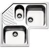 Apell ROAN3IBC Lavello 83X83 cm 3 Vasche Rettangolare con Gocciolatoio Acciaio inossidabile