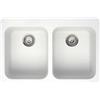 ELLECI FOX 340 LGF34062BTP Lavello 80X53 cm 2 Vasche Granitek Bianco