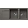 Blanco Zia 8 S Lavello 50x19 cm 2 Vasche Rettangolare con Gocciolatoio Silgranit Grigio