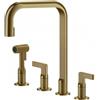 Gessi INCISO 58703.726 Rubinetto quattro fori girevole con doccetta mono getto Warm Bronze Brushed PVD