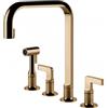Gessi INCISO 58703.735 Rubinetto quattro fori girevole con doccetta mono getto Warm Bronze PVD