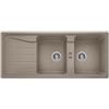 Blanco SONA 8 S Lavello 116x50 cm 2 ciotole Rettangolare con gocciolatoio Silgranit Marrone