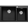 Blanco PLEON 9 Vasca Grande Sx Antracite + Set Stainless Steel Lavello 86 cm 2 ciotole Quadrato Silgranit Antracite