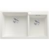 Blanco PLEON 9 Vasca Grande Sx Bianco + Set Stainless Steel Lavello 86 cm 2 ciotole Quadrato Silgranit Bianco