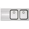 Franke RPX621DX Lavello 116x50 cm 2 ciotole Rettangolare con gocciolatoio Acciaio inox Acciaio inox