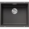 Blanco SUBLINE 500-U Grigio Roccia + Set Total Black Lavello 53 cm 1 ciotola Quadrato Silgranit Marrone