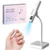 POFIBO Lampada UV LED Unghie - Lampada per Unghie Portatile Ricaricabile, Fornetto Unghie UV LED Wireless per Gel Nails, Nail Lamp con Display LCD, Timer 20s/60s, USB-C, Bianco (Bianco opaco)