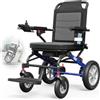 VOCIC V21 Sedia a rotelle elettrica pieghevole leggera per anziani, 18,2 kg | Sedia a rotelle elettrica pieghevole in alluminio, motore 500W, carrozzina da trasporto, adatta ai viaggi in aereo,Blu