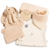 DRAKEWOOD Set Regalo Neonato 7 in 1 Giallo Unisex Bambino Bambina Accessori Utili | Regalo Kit Nascita Baby Shower Coperta Avvolgente Accessorio Tessile Bavaglino Cappellino Body Targa Moneta Commemorativa