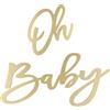NQEUEPN Cartello Oh Baby - Striscione in Legno per Baby Shower con Lettere Dorate - Decorazioni per Sfondo Neonato e Bambina