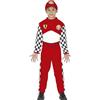 FIESTAS GUIRCA | Costume Pilota di Formula Bambini (7-9 Anni) - Tuta, Cintura e Cappello - Costumi da Corsa e Sport per Halloween, Carnevale e Feste in Maschera - Ideale per Bambini - Rosso e Bianco