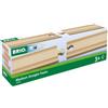BRIO World - Binari dritti medi, Accessorio ferrovia in legno da 3 anni