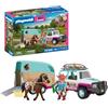 PLAYMOBIL | I Love Horses | Veicolo fuoristrada con rimorchio per cavalli | Set di trasporto con amazzone, cavallo, accessori e rampa mobile | Per bambini dai 4 anni in su | 72129