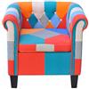 Generico Poltrona con Design Patchwork in Tessuto,Multicolore,13.3kg,241027