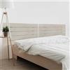 DHOME Testiera in Legno Riciclato DM con Gambe Stile Pallet Orizzontale Letto Pallet Supporti inclusi (180cm Doppio, Spighe Beige)