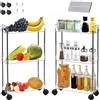 Hooha Carrello sottile a 3 ripiani, larghezza 12 cm, con ruote, multiuso per cucina, bagno, biancheria, spazi stretti, plastica e acciaio inox, trasparente