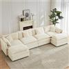 JIEXI Divano modulare ad angolo in forma U/L, 4+2 posti, Beige