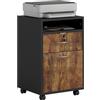 HOMCOM Schedario da Ufficio con Cassetto e Ruote a Freno 40x35x60cm Marrone