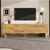 Kelodan Mobile TV con motivo a onde, 155 cm, console multimediale con spazio di archiviazione, quattro ante e canaline per cavi, finitura in legno, design elegante per soggiorno