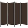 Lumanois Paravento a 4 Pannelli Marrone 200x180 cm, Mobili,Separè, 3.59kg-320720