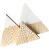 FUTUREORYY 3 Pezzi Soprammobile Montagna di Neve Triangolare in Legno, Decorazione Bianca per Ufficio e Prop Foto, Stile Semplice