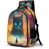 WECECE Zainetti Kitten Pattern Bambine 7-11 Anni Zaini Animal Cat Studenti Scuola Primaria Borsa Scolastica per Studenti Comodo Impermeabile Tempo Libero Sport Backpack