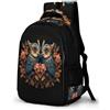 WECECE Zainetto Owl Design Bambino 12 Anni Zaino per Computer Bird Flowers Bambina Classe 4-6 Cartella Scolastica Impermeabile Resistente Gita Scolastica Viaggio Daypack