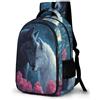 WECECE Zainetto Wolve Design Studenti 15 Anni Zaino per Computer Animal Wolf Print Ragazzo Classe 7-9 Borsa Scolastica Moderno Resistente Gita Scolastica Viaggio Bookbag