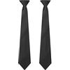 Neer 2 Cravatte a Clip in Tinta Unita Pre-Legate per Ufficio (Nero)
