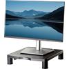 Fellowes Supporto Monitor Everyday - Nero - Regolabile in altezza (3 livelli), ergonomico con gestione cavi - Per PC, laptop, iMac, notebook - Portata max 27 kg