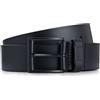 BOSS Cintura Uomo Connio-B Sz40 in Pelle Italiana con Logo sul Passante, Nero1, 90
