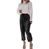 Generico Pantaloni Donna Elegante con Paillettes, Vita Alta con Vita e Caviglie Elastica Pantaloni Morbidi con Glitter da Ballo Pantalone Elegante Larghi con Brillantini per Feste e Sera Discoteca