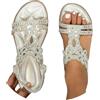 Generico Sandali Donna Estive - Eleganti Sandali Gioiello Comode Bassi Sandalo con Strass Bohemia Flip Flops Mare Ciabatte Open Toe Tacco Basso Sandalo