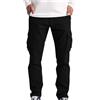 YOSUWOAI Pantaloni cargo da uomo, lunghi per il tempo libero, in cotone, tinta unita, pantaloni da lavoro, pantaloni cargo con tasche, stile vintage, leggeri da trekking, per uomini e streetwear