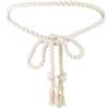 CRASPIRE Cintura lunga 97 pollici Boho nappa cravatta corda in cotone bianco tessitura fatta a mano bohemien tessuto a mano regolabile abbigliamento skinny catena decorativa per donne signora vestito