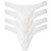 Faringoto Mutandine da uomo in cotone, senza traccia, retro a T, confezione da 4, 4 bianco., Small