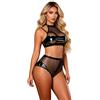 ohyeahlady Completo Intimo Donna Curvy Rete Indumenti da Notte Biancheria Intima Set di Lingerie Intimo Donna Curvy Slip Mini Vestito Bodystocking Rete Costume Babydoll 2-Pack