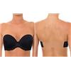 YANDW - Reggiseno senza spalline leggermente imbottito a copertura completa con retro trasparente, spalline invisibili, reggiseno con la schiena scoperta da donna, nero, 3 C (Taglia Produttore: 34C)
