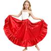Baisdan Gonna Danza del Ventre in Raso per Bambine e Ragazze 8-12 Anni, Gonna Lunga Bambina Flamenco a Cerchio Completo con Volant per Spettacoli di Danza, Halloween e Performance