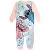 Disney Lilo & Stitch - Pigiama intero in pile da bambina, motivo Stitch & Angel, con cerniera frontale, colore: blu/rosa, età 5-13 anni, rosa, 4-5 Years