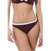 Lovable Parte Bassa del Costume | Slip Midi in Microfibra Lucida | Interamente Foderato e Aderenza Perfetta | Shiny Colour Block Donna, Vinaccia Bianco e Bronzo 3 - M