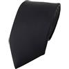 TigerTie - Cravatta in seta in raso - nero monocromatico Uni - Cravatta 100% seta