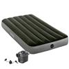 Intex 64777 - Materasso Gonfiabile Prestige Downy Singolo con Pompa a Batteria, PVC, Verde, 99x191x25 cm