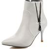 CuteFlats Donna Tacco a spillo Stivali corti, bianco, 43 EU